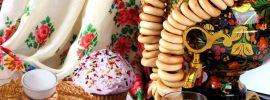 Самовар с блинами