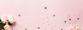 Розовый фон со звездочками