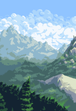 Пиксель арт пейзаж