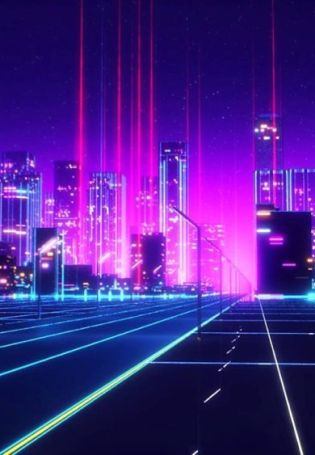 Фиолетовый фон киберпанк