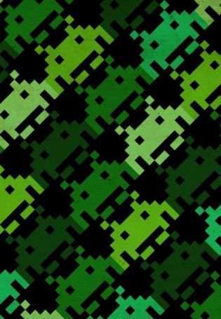 Зеленый пиксель на черном фоне