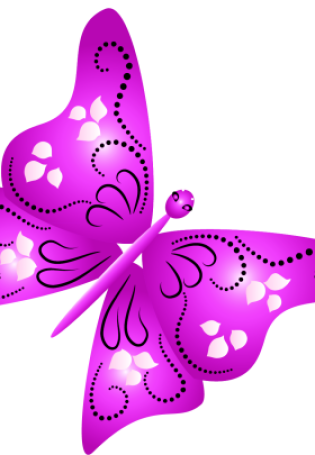 Розовые бабочки на прозрачном фоне