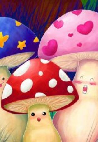Рисунки грибов для детей