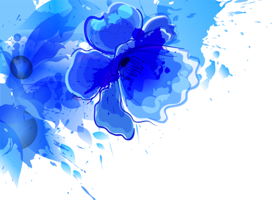 Голубые акварельные цветы