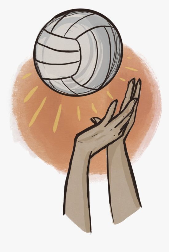 Волейбольный мяч в руке