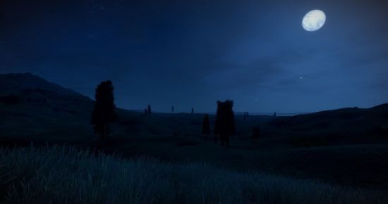 Страшное поле ночью