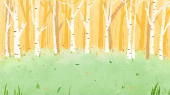 Рисунок с лесом на заднем фоне