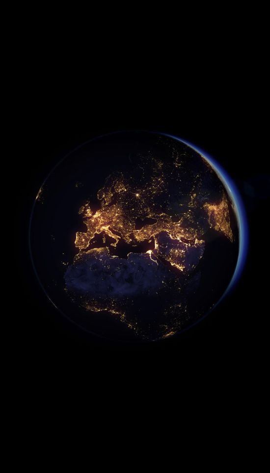 Планета земля ночью из космоса