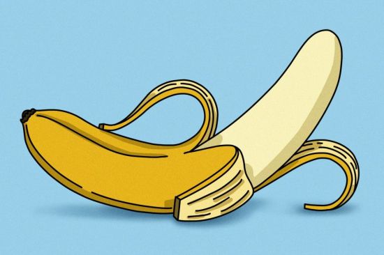 Банан и персик