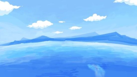 Рисунок море и горы