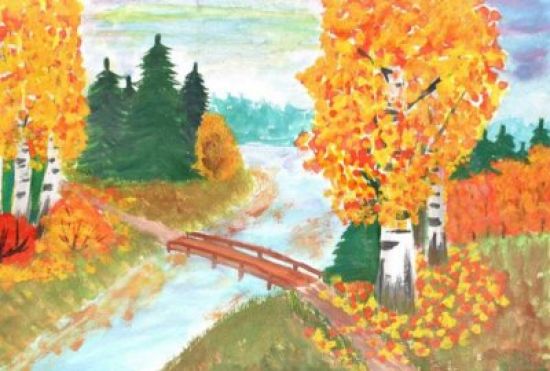Осенний рисунок карандашом