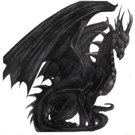 Дракон черно белый рисунок
