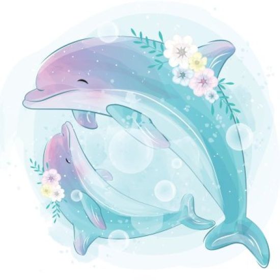 Рисунки дельфина для детей