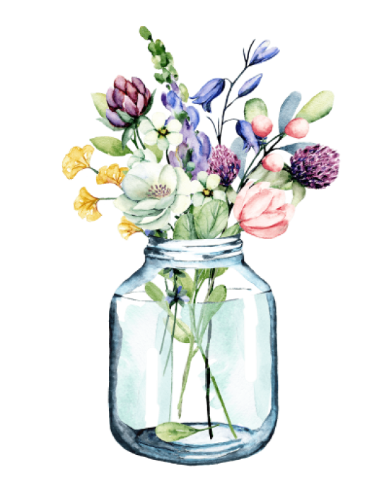 Рисунки цветов в вазе