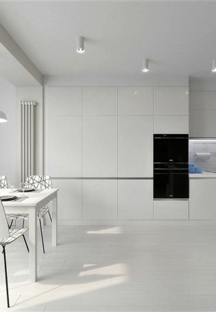 Белая кухня белые стены
