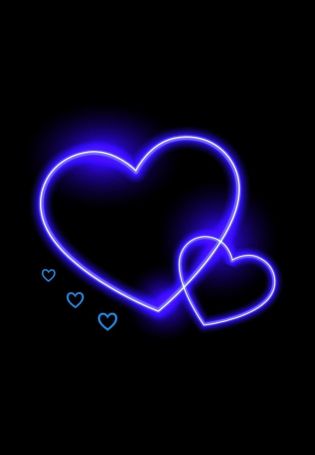 Синее сердечко на черном фоне