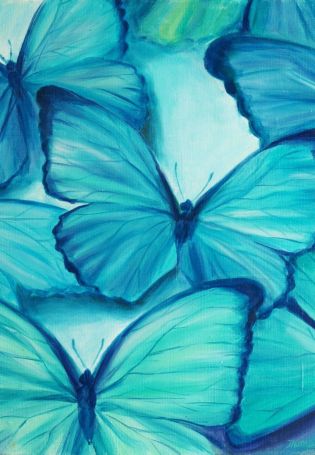 Синяя бабочка арт