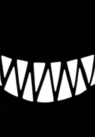 Зубы на черном фоне