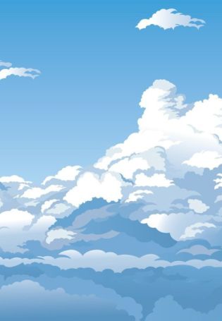 Нарисованное небо с облаками