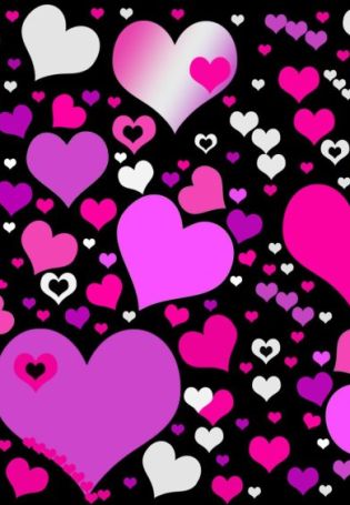 Фиолетовые сердечки обои