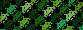Зеленый пиксель на черном фоне