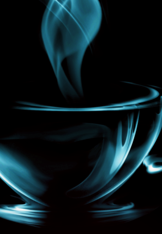 Чашка чая на черном фоне