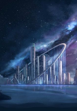 Город будущего в космосе