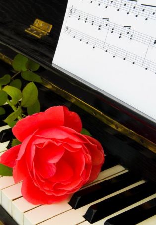 Пианино с цветами