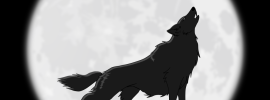 Черный силуэт волка