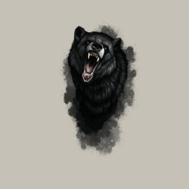Злой черный медведь
