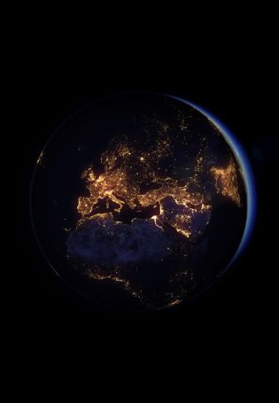 Планета земля ночью из космоса