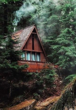 Обои дом в лесу