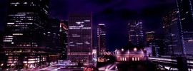 Ночной город фиолетовый