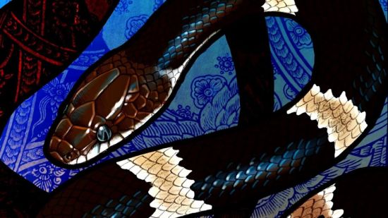 Темно синяя змея