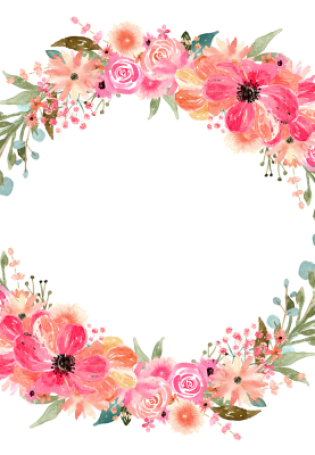 Круглая рамка из цветов
