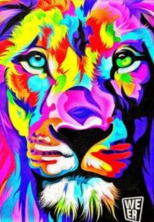 Разноцветный лев