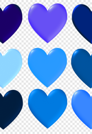 Красивые синие сердечки