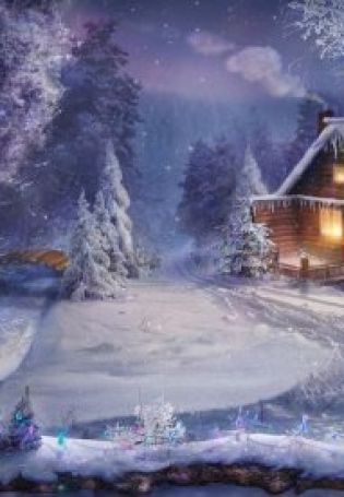 Сказочный домик в лесу зимой