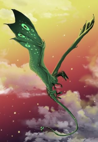 Зеленые арт драконы
