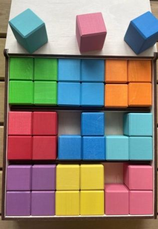 Кубики деревянные цветные