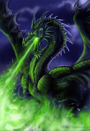 Фон зеленый дракон