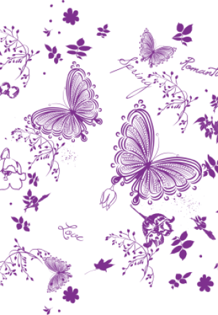 Фиолетовые картинки с бабочкой