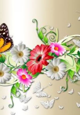Красивые картинки цветы и бабочки