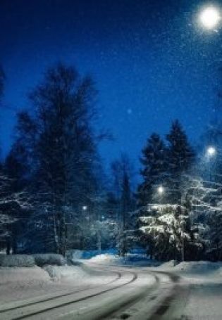 Снег в ночи картинки