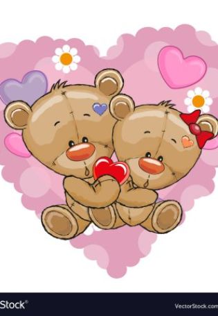 Картинки с медвежатами и сердечками