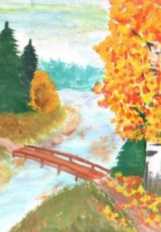 Осенний рисунок карандашом