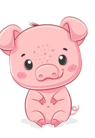 Нарисованная свинка