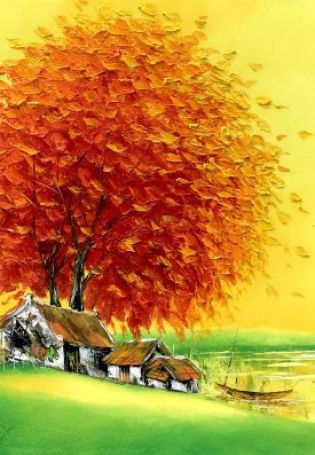 Осень рисунок гуашью
