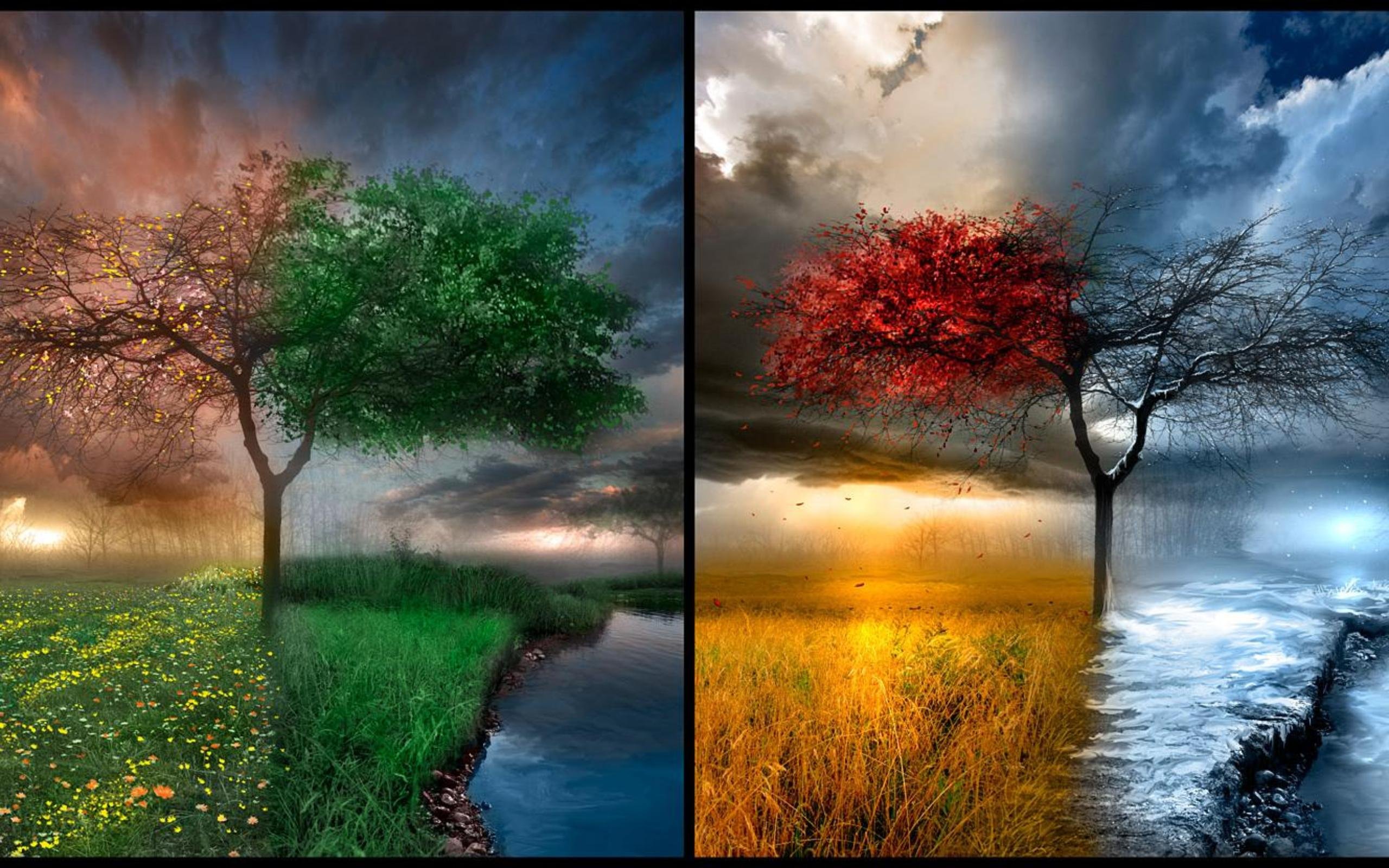 Какие есть состояния природы. Времена года картинки. Пейзаж времена года. Пейзаж в Разное время года. Четыре времени года в одной картине.
