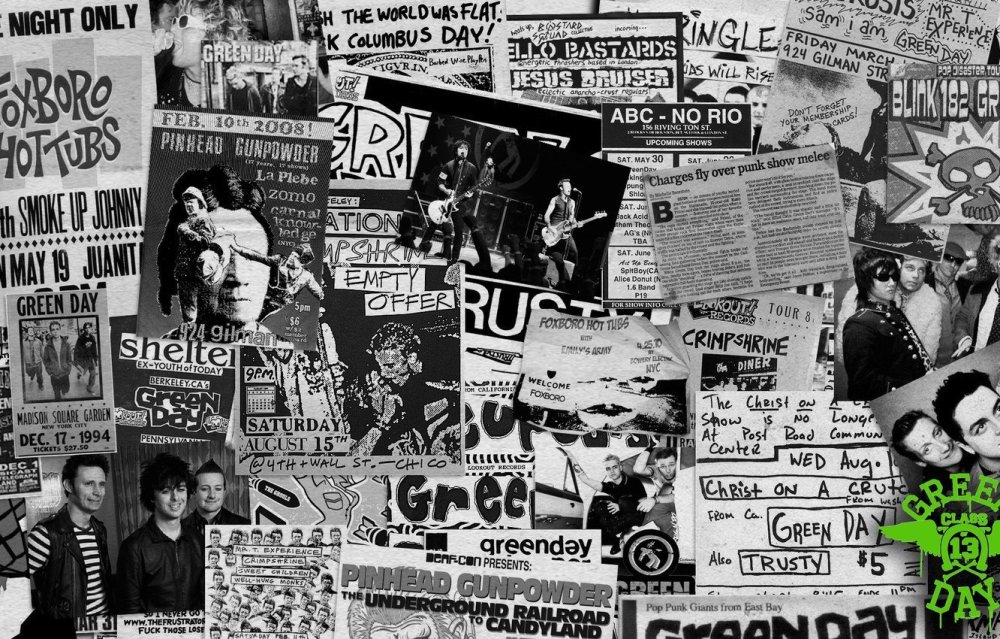 Стена с плакатами рок групп